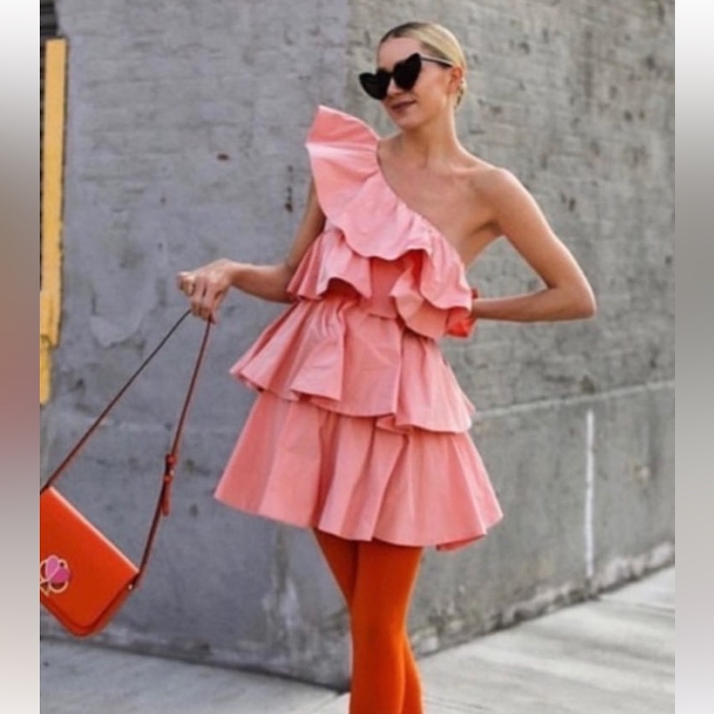 Zara Pink Layered Mini Dress